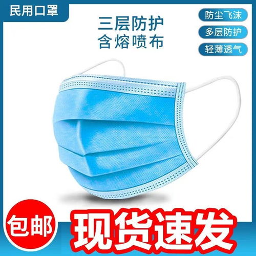 現貨加厚一次性防護口罩 三層含熔噴層，防飛沫透氣，適用全年齡段
